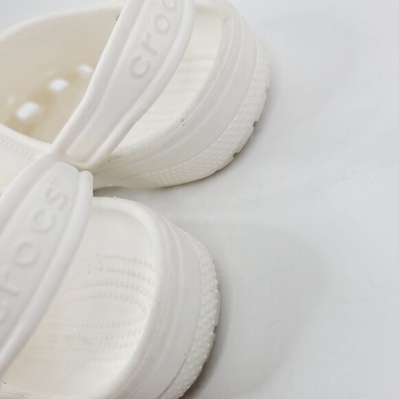Crocs Girl's Off White Classic Adjustable Slip-On EVA Casual Clogs Size 2 - Picture 4 of 7